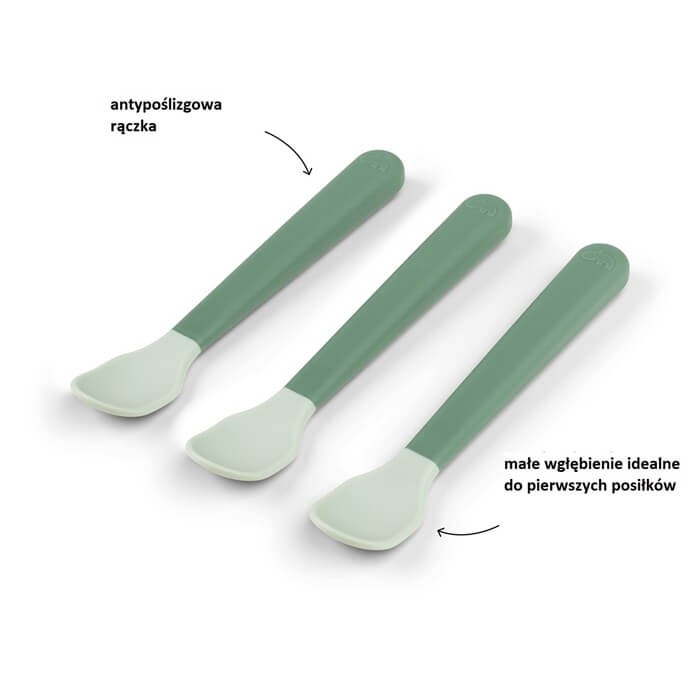 Łyżeczki dla niemowląt Easy-grip - Green, 3 szt. / Done by Deer