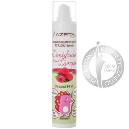 Organiczna pasta do zębów bez fluoru z ksylitolem i aloesem dla dzieci 0+ malinowa 50 ml / Azeta Bio