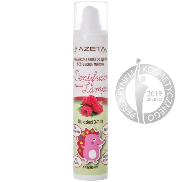 Organiczna pasta do zębów bez fluoru z ksylitolem i aloesem dla dzieci 3-7 lat malinowa 50ml / Azeta Bio
