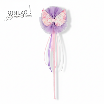 Różdżka z tiulowym pomponem i skrzydełkami fioletowa Guusje / Souza!