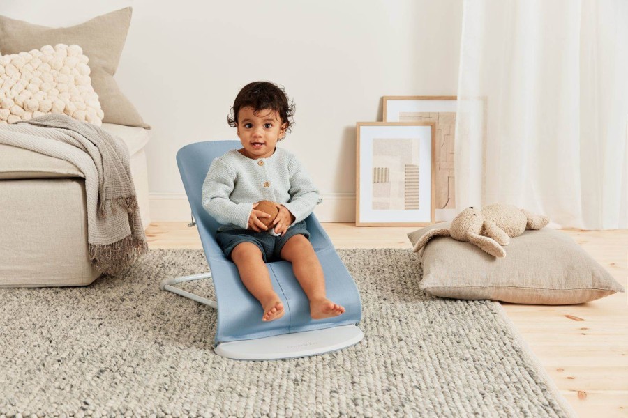 BABYBJORN - leżaczek BLISS WOVEN, Petal Quilt, Niebieski