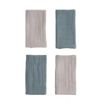 4pak pieluszek muślinowych z bawełny organicznej 40x40cm – jasny beż, brudny błękit / Bolo