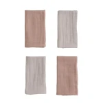 4pak pieluszek muślinowych z bawełny organicznej 40x40cm – jasny beż, łososiowy róż / Bolo