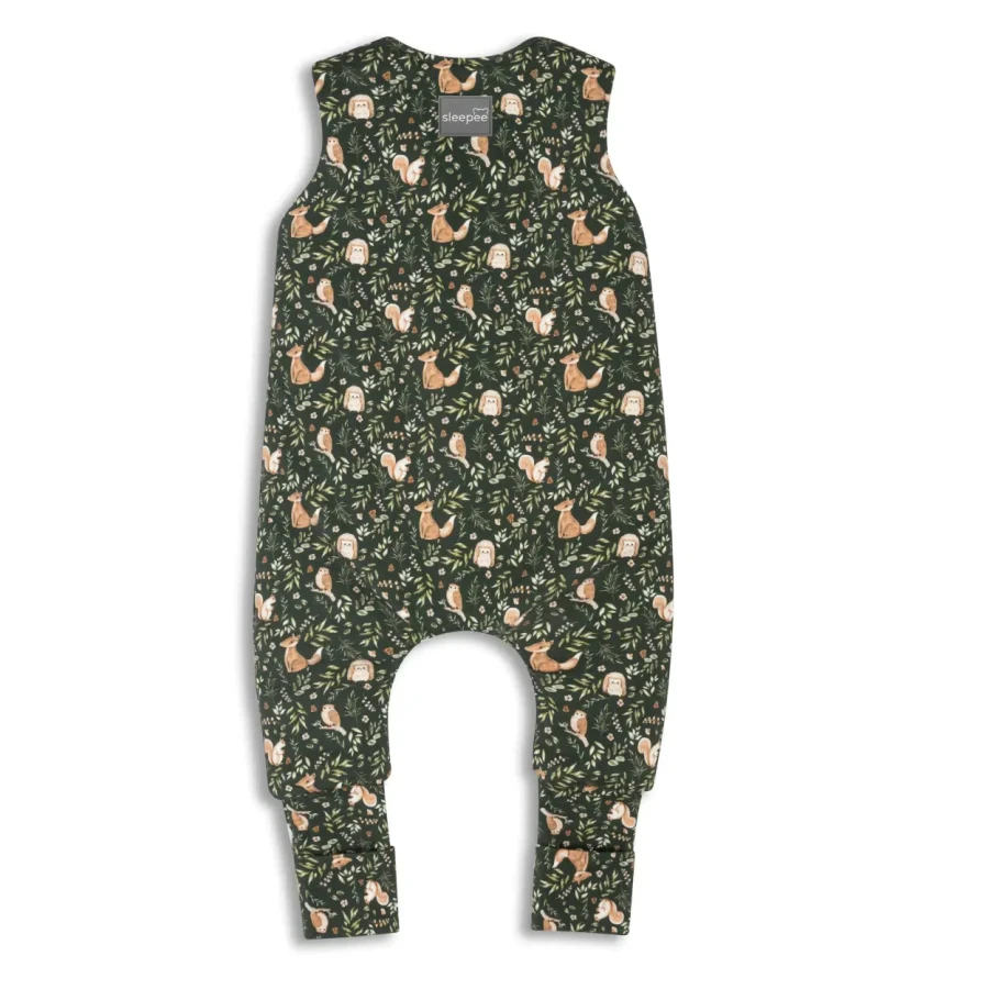 Dwustronny śpiworek z nóżkami Green Forest - Czarne Kropki / Dobre Liski by Sleepee