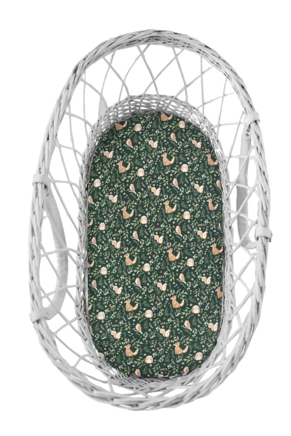 Prześcieradło do gondoli 2-pak Green Forest - Szare Kropki / Dobre Liski by Sleepee