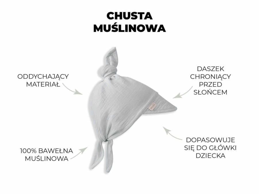 Muślinowa chustka z daszkiem - Rose / Sleepee