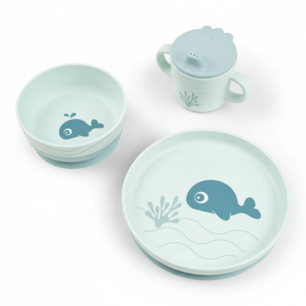 Zestaw Obiadowy z Przyssawką Foodie Wally Blue / Done by Deer