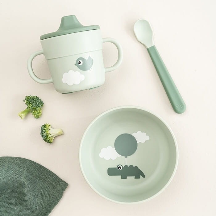Pierwszy Zestaw Obiadowy Foodie Happy Clouds Green / Done by Deer