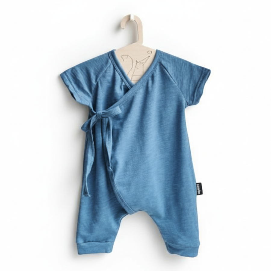 Letni rampers kopertowy - niebieski / Coodo