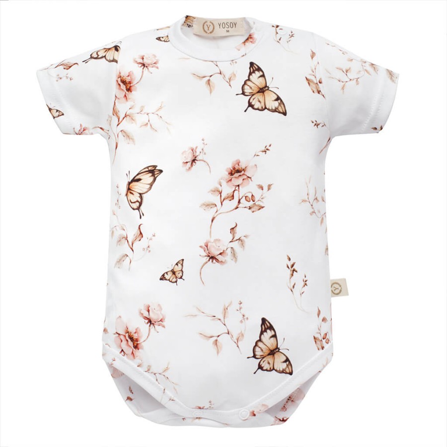 Body organic cotton krótki rękaw - BUTTERFLIES / YOSOY