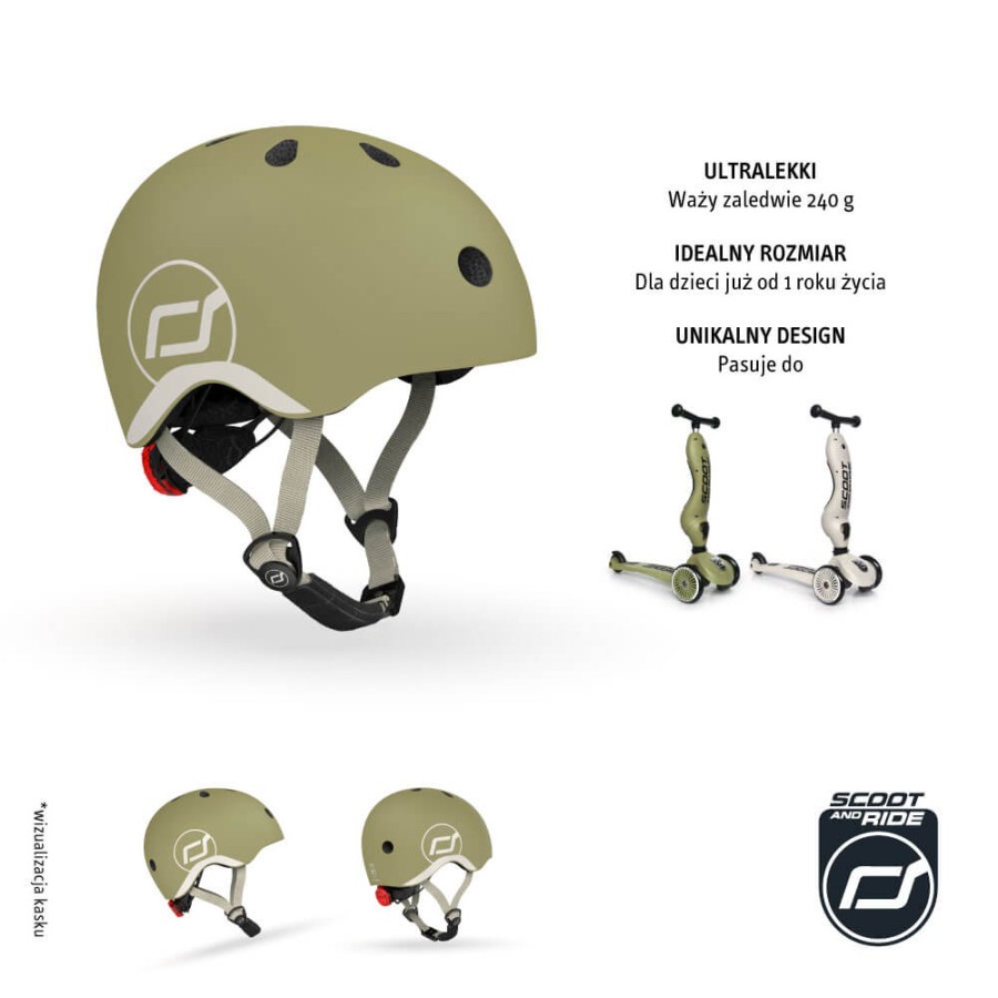 Kask XXS-S dla dzieci 1-5 lat Olive / Scootandride