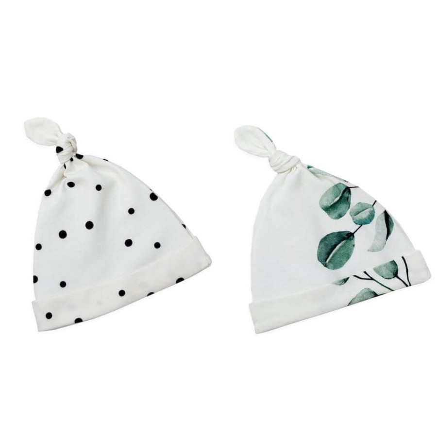 Czapeczka Krasnal 2 pack Czarne Kropki/Eukaliptus ROZMIARY/ Sleepee