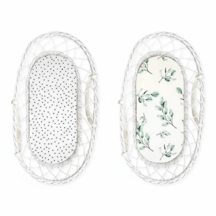 Prześcieradło do gondoli We care 2-pak Czarne Kropki-Eukaliptus / Sleepee