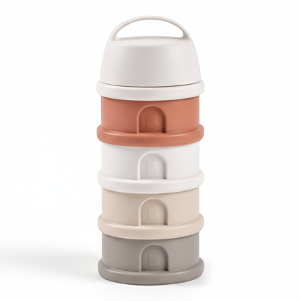 Pojemniki na mleko w proszku 4 komory cotton white - terracotta  / Beaba