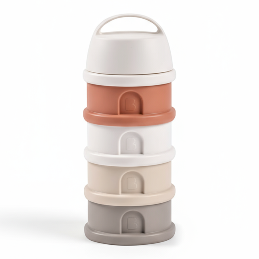 Pojemniki na mleko w proszku 4 komory cotton white - terracotta  / Beaba
