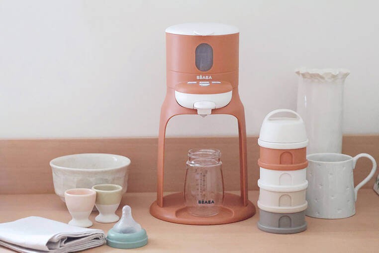 Pojemniki na mleko w proszku 4 komory cotton white - terracotta  / Beaba