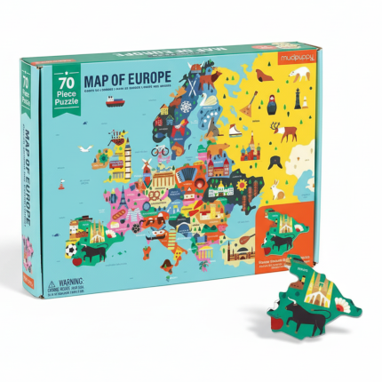 Puzzle Mapa Europy z elementami w kształcie państw 5+ / Mudpuppy