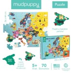 Puzzle Mapa Europy z elementami w kształcie państw 5+ / Mudpuppy