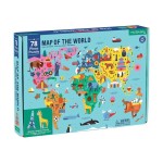 Puzzle Mapa Świata z elementami w kształcie budynków i zwierząt 5+ / Mudpuppy