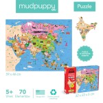 Puzzle konturowe Mapa Azji 70 elementów 5+ / Mudpuppy