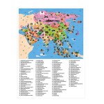 Puzzle konturowe Mapa Azji 70 elementów 5+ / Mudpuppy