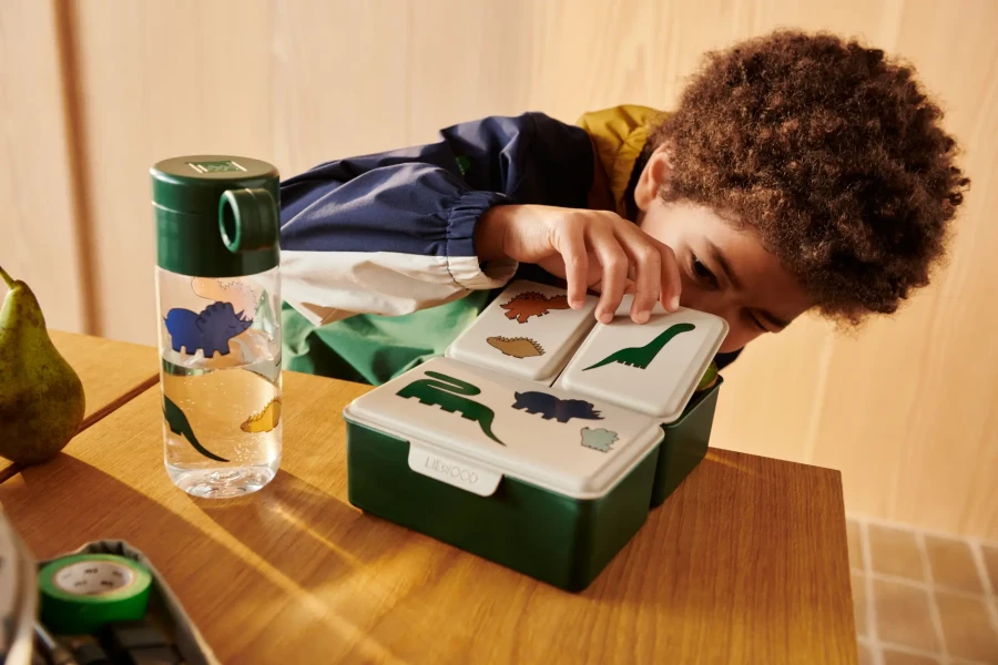 Butelka tritanowa Clemence, 350 ml - Dinosaurs, mist / Liewood