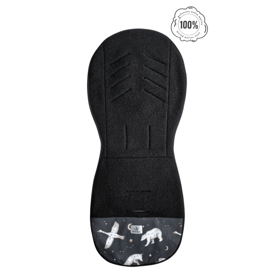 Wkładka do wózka spacerowego z wełny merino - noc polarna / Simple Wool