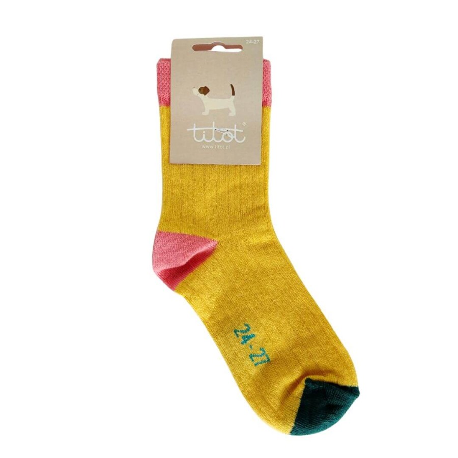 Skarpety dziecięce Solid Toe Yellow / TITOT