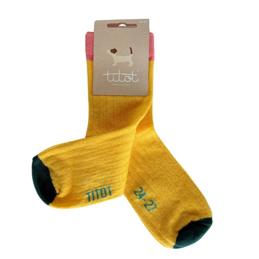 Skarpety dziecięce Solid Toe Yellow / TITOT