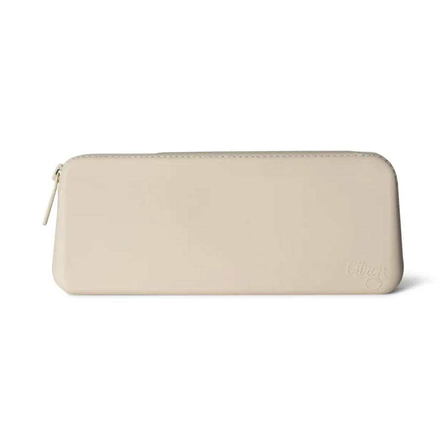 Sztućce stalowo-silikonowe z etui na zamek - Ballerina / Citron