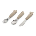 Sztućce stalowo-silikonowe z etui na zamek - Ballerina / Citron