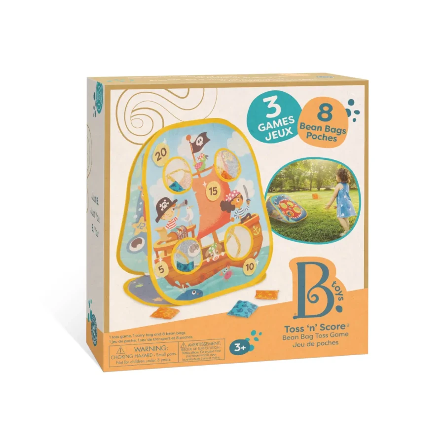 Toss ‘n’ Score – gra zręcznościowa 3w1 z woreczkami / B.Toys