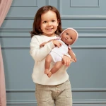 Lalka niemowlę ze smoczkiem, w dwuczęściowym ubranku i opasce, afrykanka / LullaBaby