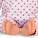 Lalka niemowlę ze smoczkiem, w piżamce w kropeczki i czapeczce / LullaBaby