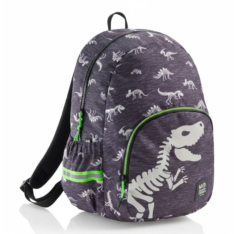 Plecak dwukomorowy Roma Dinozaur świecący w ciemności, 24L / Miquelrius