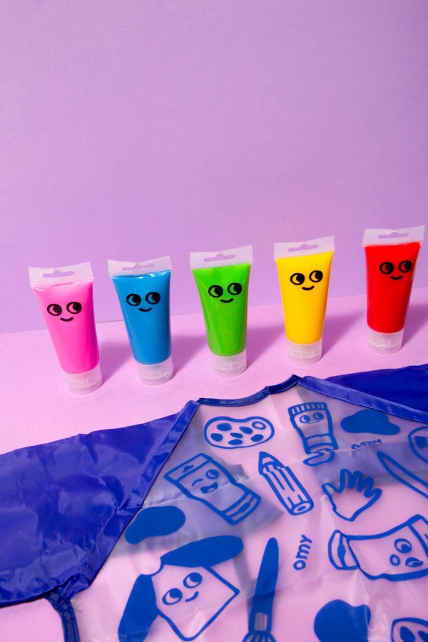 Zestaw do malowania palcami z fartuszkiem / OMY