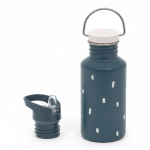 Bidon ze stali nierdzewnej Happy Prints z dodatkową zakrętką z ustnikiem, 500 ml - granatowy / Lassig