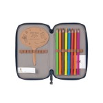 Potrójny piórnik – etui z wyposażeniem Unique, navy / Lassig