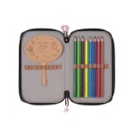 Potrójny piórnik – etui z wyposażeniem Unique, rose, blue, black / Lassig