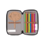 Potrójny piórnik – etui z wyposażeniem Unique, rose, blue, black / Lassig