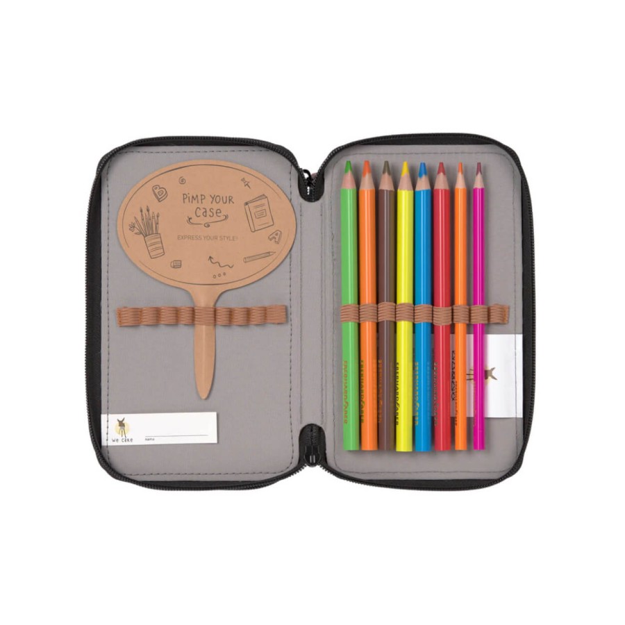 Potrójny piórnik – etui z wyposażeniem Unique, rose, blue, black / Lassig