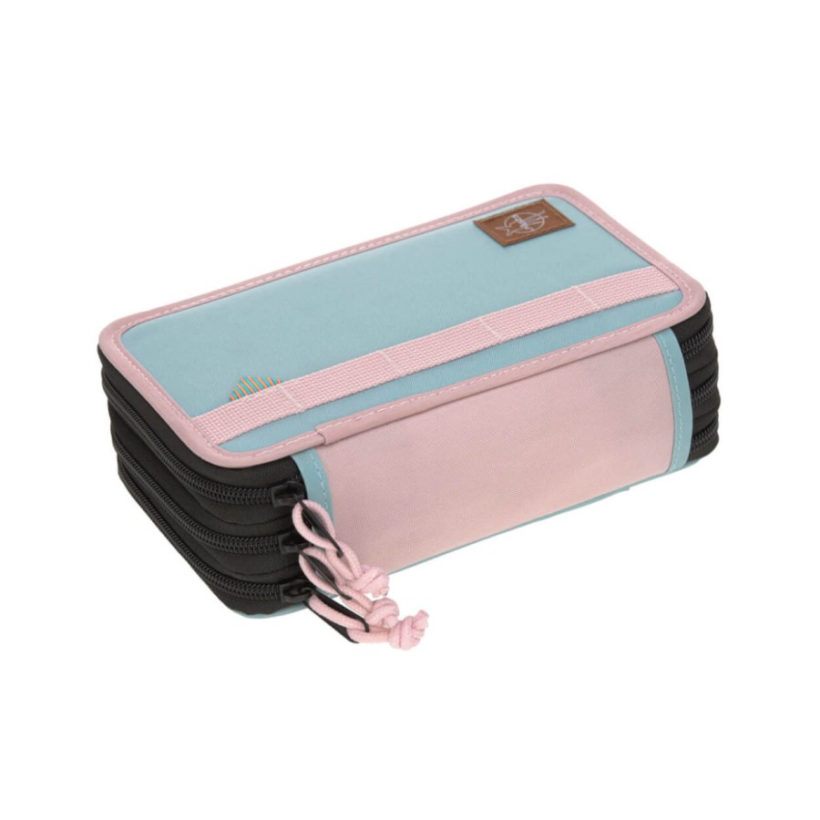 Potrójny piórnik – etui z wyposażeniem Unique, rose, blue, black / Lassig