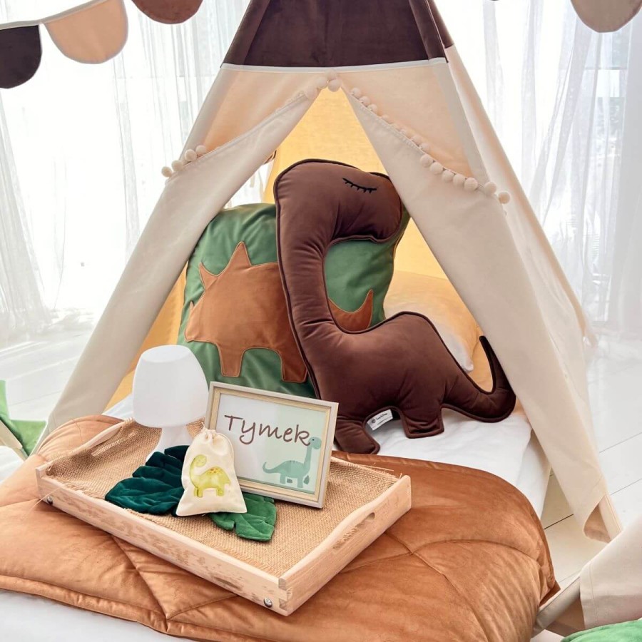 Poduszka dino diplok, brązowa / Cozy & Dozy