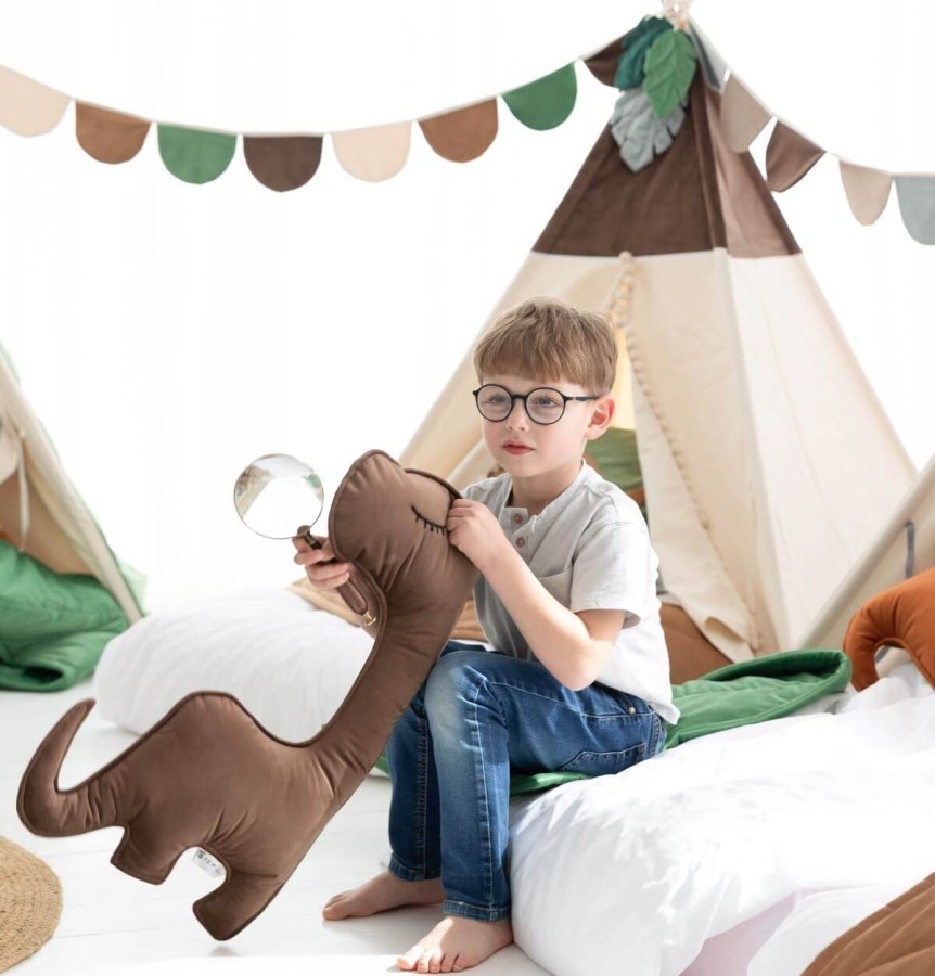 Poduszka dino diplok, brązowa / Cozy & Dozy