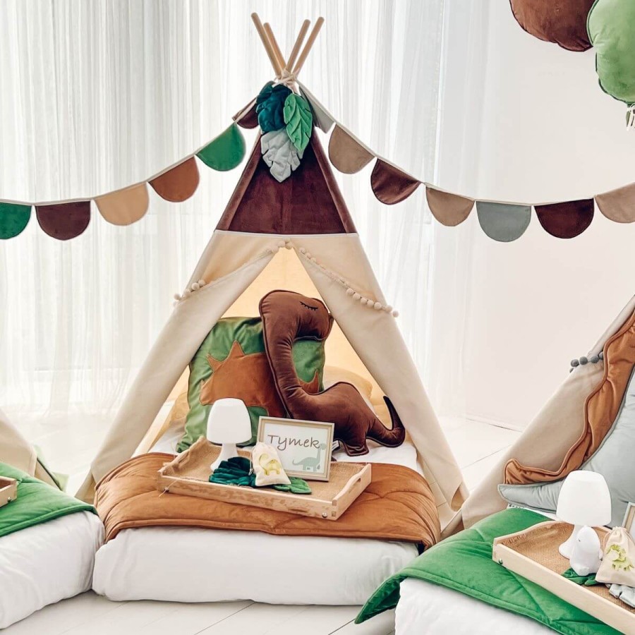 Poduszka dino diplok, brązowa / Cozy & Dozy