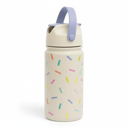 Butelka ze stali nierdzewnej ze słomką - Confetti / The cotton cloud