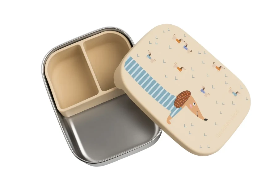 Lunchbox ze stali nierdzewnej z wyjmowanymi przegródkami - Teckel / The cotton cloud