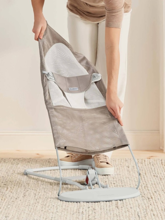 BABYBJORN - poszycie do leżaczka Balance Soft Mesh, Szary beż, biały