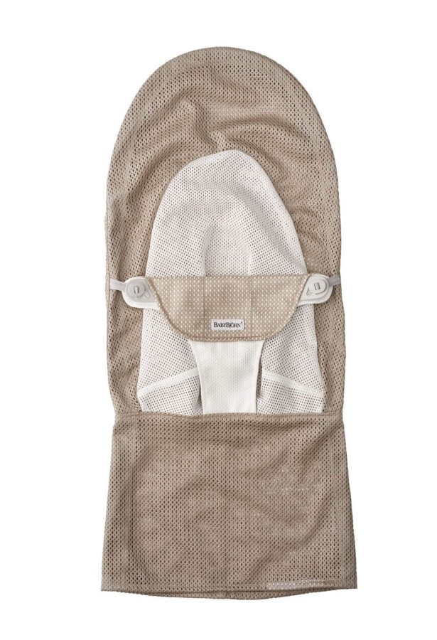 BABYBJORN - poszycie do leżaczka Balance Soft Mesh, Szary beż, biały