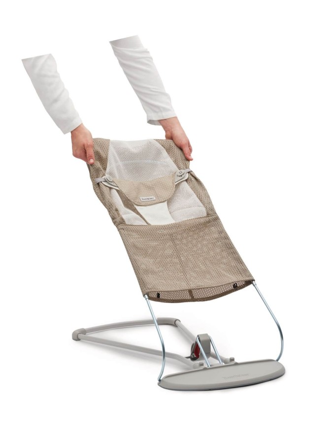BABYBJORN - poszycie do leżaczka Balance Soft Mesh, Szary beż, biały